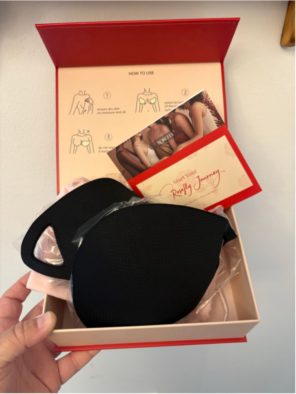 Rosefly Black Sticky Adhesive Bra Strapless Backless Reusable B Cup Push Up
